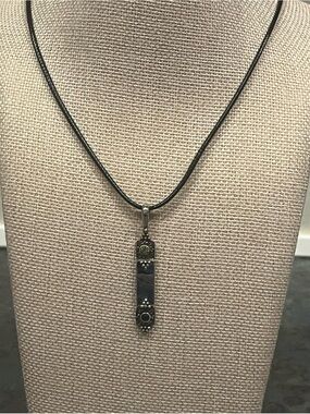 Sajen Sterling Silver Abalone, Peridot and Amethyst Pendant on Black Cord